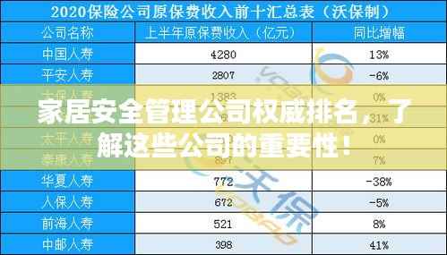 家居安全管理公司权威排名,了解这些公司的重要性!
